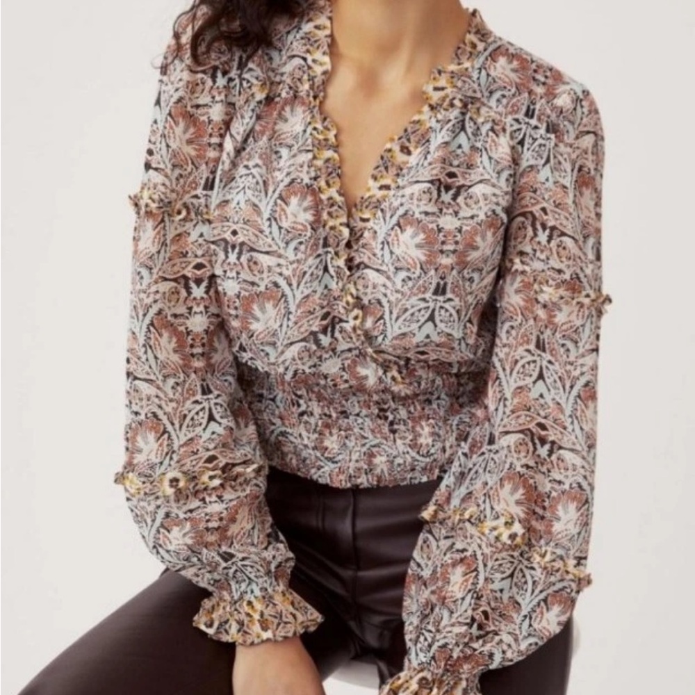 Anthropologie Multicolor Floral Blouse